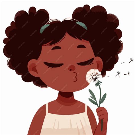 Chica negra al estilo de los dibujos animados | Vector Premium