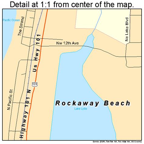 Rockaway Beach Oregon Street Map 4162900