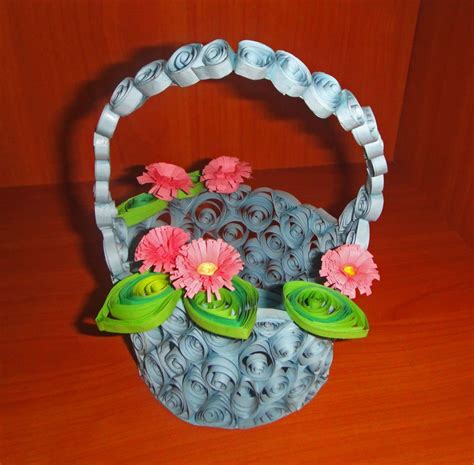 Поделка корзина с цветами из бумаги - фото и картинки: 65 штук
