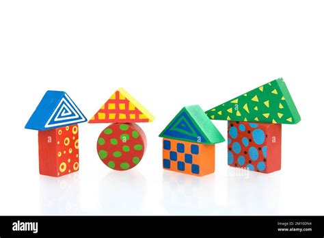 Colorful Wood Blocks On White Backgrouond Stock Photo Alamy