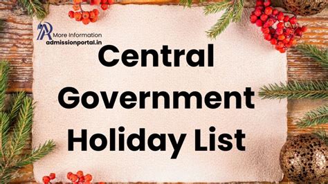 Central Government Holidays 2025 Gazetted And Restricted List Check