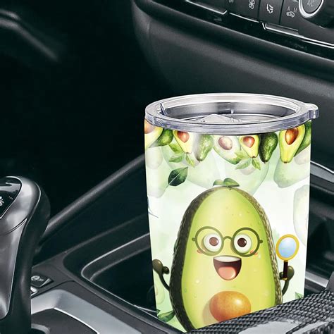 Vaso De Aguacate Personalizado Con Tapa Con Nombre Personalizado De