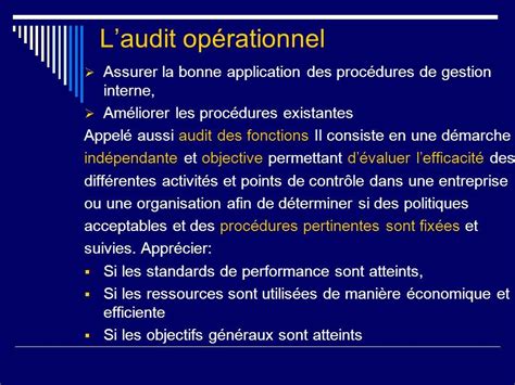 LAudit I Les concepts fondamentaux Définition de lAudit 1 3 Il