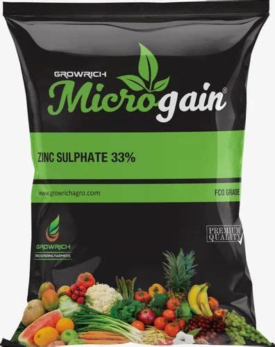 Micronutrient Fertilizers Zinc Sulphate Monohydrate 33 Microgain