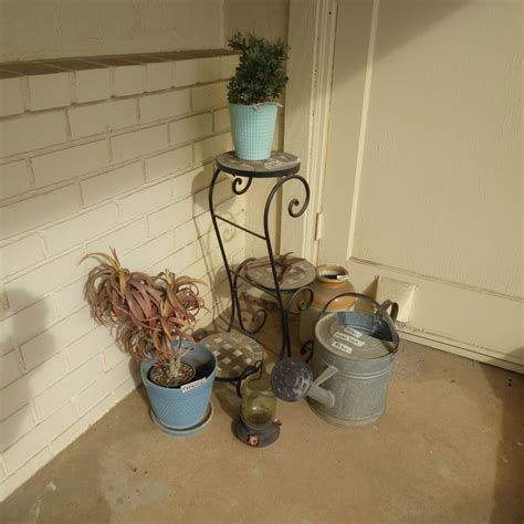 Lot 158 Ceramic Crock 3 Tier Plant Stand Ceramic Pots Galvanized