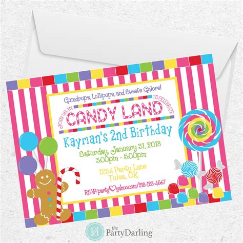 Candy Land Invitation Candy Land Party Candyland Invitation Candyland