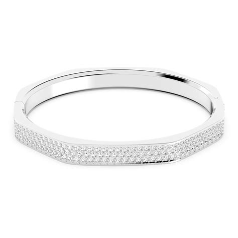 Dextera Bangle Octagon Shape White Rhodium Plated Swarovski