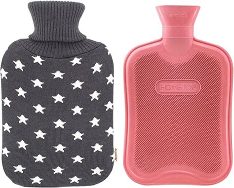 Amazon Hometop Premium Classic Rubber Hot Water Bottle And Star Print Knit Cover L Red