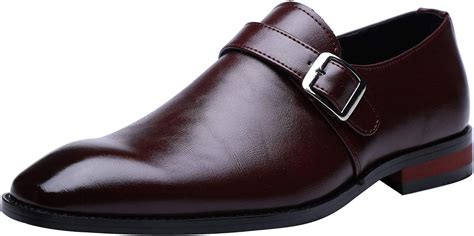 Mens Cap Toe Single Monk Strap Loafer Leather Oxfords Urban Slip On Formal Dress