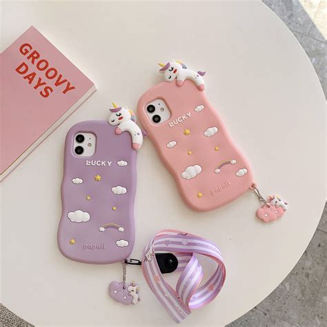 3d Cute Rainbow Unicorn On The Clouds Phone Case For Iphone 6 6s 7 8 Plusx Xr Xs Phone Case For