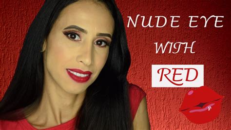 NUDE SMOKEY EYE WITH RED LIPS YouTube
