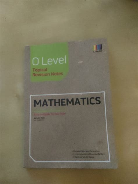 O Level Mathematics Topical Revision Notes Hobbies Toys Books