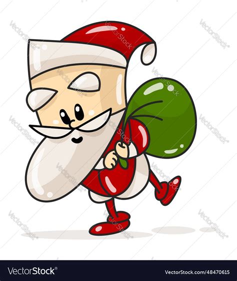 Funny santa claus cartoon Royalty Free Vector Image