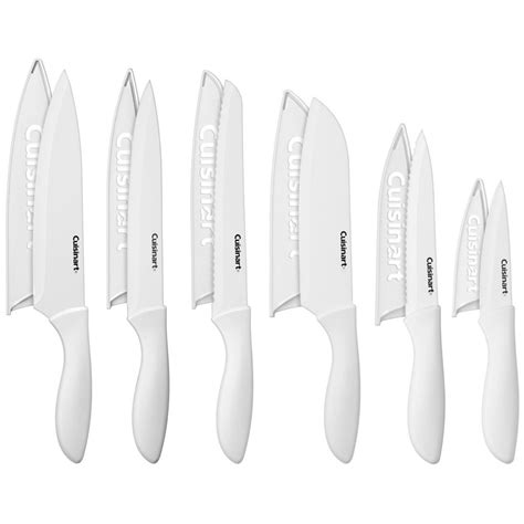 Cuisinart Advantage 12 Piece White Knife Set With Blade Guards C55