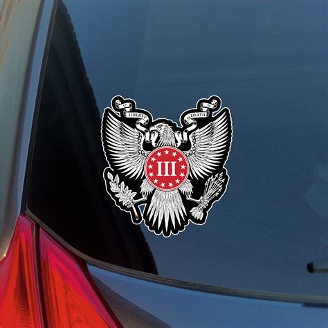 Three Percent American Eagle Patriotic Bumper Sticker Decal Vinyl Mayhem