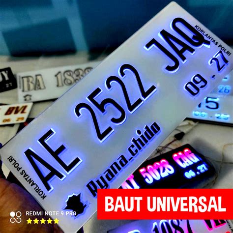 Jual Plat Motor Putih Led Timbul Akrilik Baut Tanam Shopee Indonesia