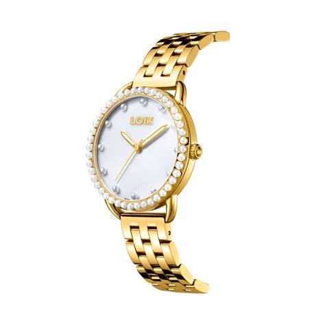 Reloj Dama L Dorado Con Tablero Blanco Relojes Loix