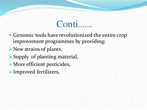 Applications of genomics in plants