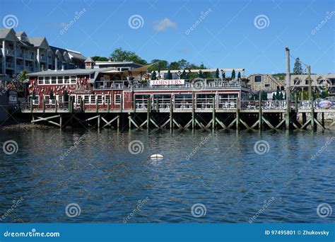 Dockside Lobster Restaurant In Historic Bar Harbor Editorial Photo