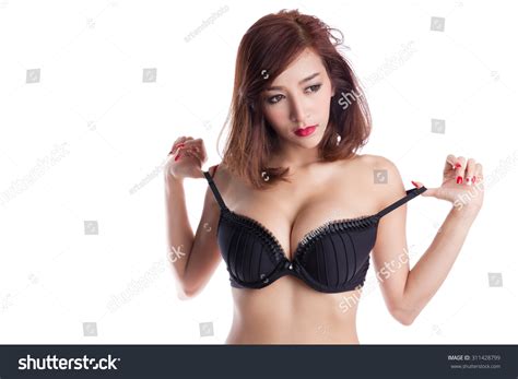 Sexy Asian Woman Wearing Black Lingerie Stock Photo Shutterstock