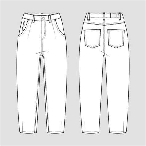 The Front And Back Views Of Men S Jeans With Pockets On A Gray Background