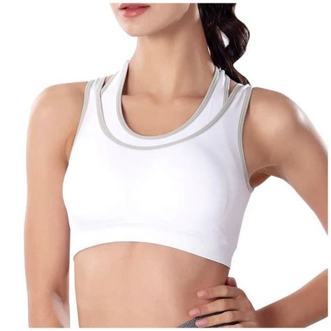 Caraco Soutien Gorge De Sport Extensible Sans Couture Pour Femmes Blanc