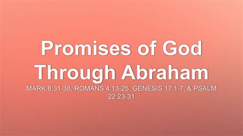 Promises Of God Through Abraham Sermon By Sermon Research Assistant