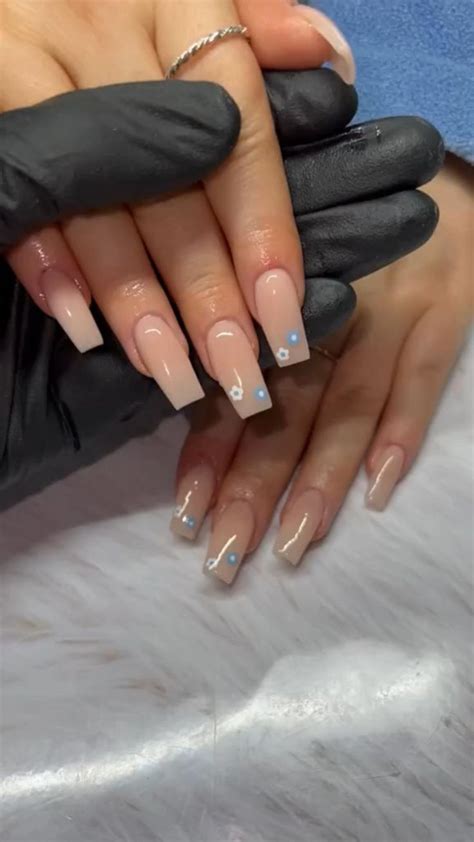 Flower Nail Designnail Inspo For Summer Nail Designs Nude Nails Nail Art