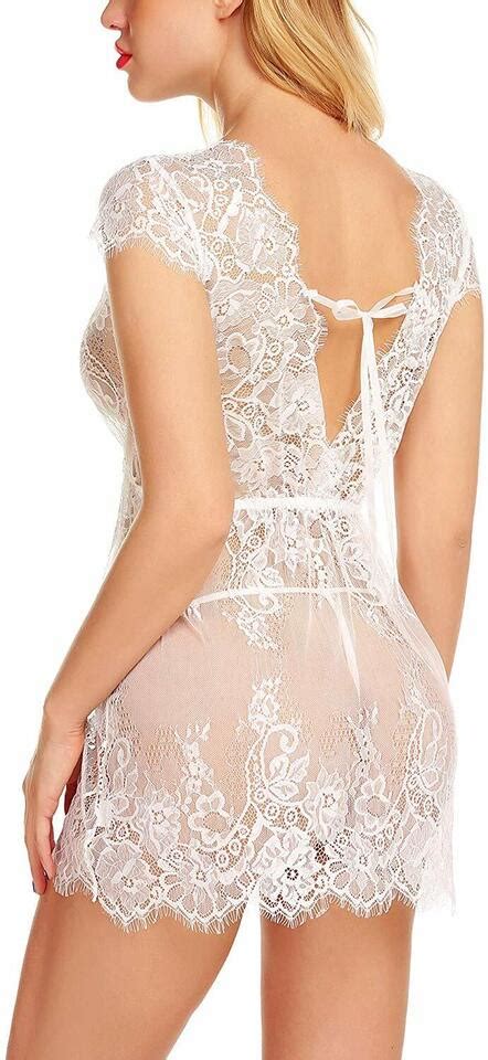 Plus Size Sexy Lingerie Women Eyelash Lace Babydoll Sleepwear Nightgown Dress Us Ebay