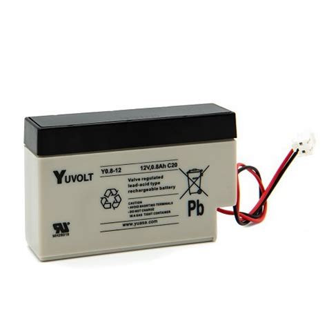 Yuasa Y0.8-12 Yucel Y Series, 12V 0.8Ah Valve Regulated Lead Acid ...