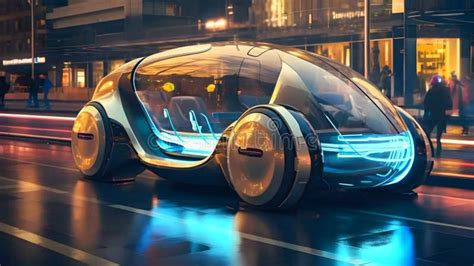 Image of a Futuristic City Car on the Street of a Future City Stock ...