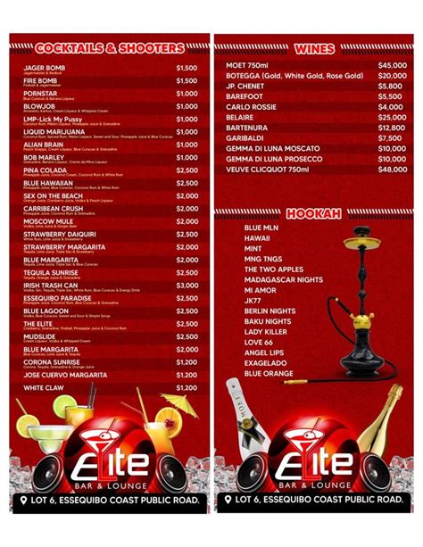 ELITE BAR & LOUNGE Menu - jaigobinhotels.com