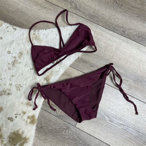 Full Tilt Swim Full Tilt Maroon Bikini Set Poshmark