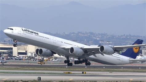 Lufthansa Airbus A Takeoff Lax Youtube