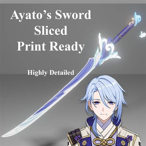 Ayato Sword Genshin Impact Haran Geppaku Futsu Sliced Etsy Canada