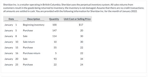 solved sheridan    retailer operating  british cheggcom