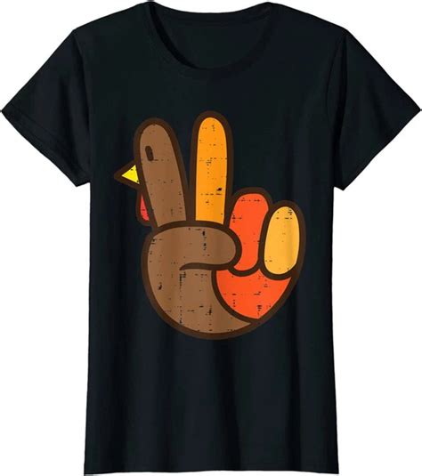 Hot Trending Kiraa Tee With Peace Sign Turkey Hand Cool Thanksgiving