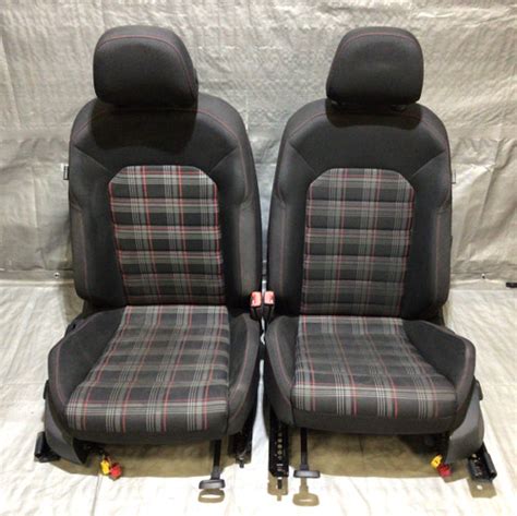 2015 2017 Volkswagen Mk7 Gti 4dr Clark Plaid Cloth Front Seats Pair M7008 Redline Auto Parts