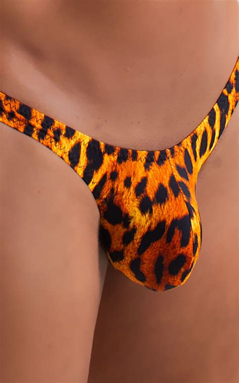 Tanga Cheekini Bikini In Golden Leopard Skinzwear