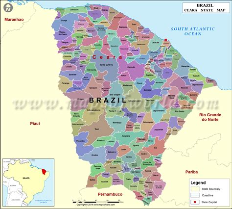 Estado De Ceara - Mapa Geografico Do Ceará - FDPLEARN