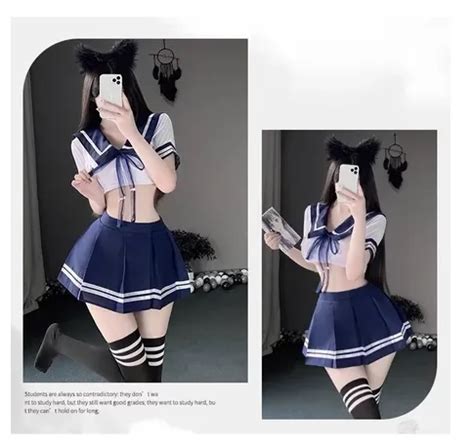 Set Lingerie Seksi Baju Rok G String Model Cosplay Seragam Lazada Indonesia