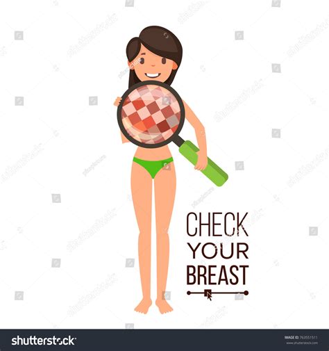 Check Your Breast Naked Woman Magnifying Stock Illustration Shutterstock