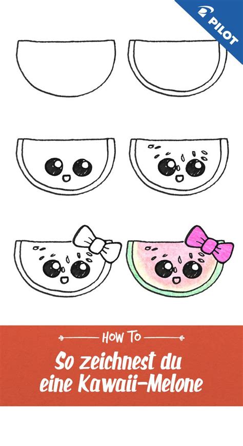 Sommerliches Zeichen-Tutorial: Wie man eine Kawaii-Wassermelone