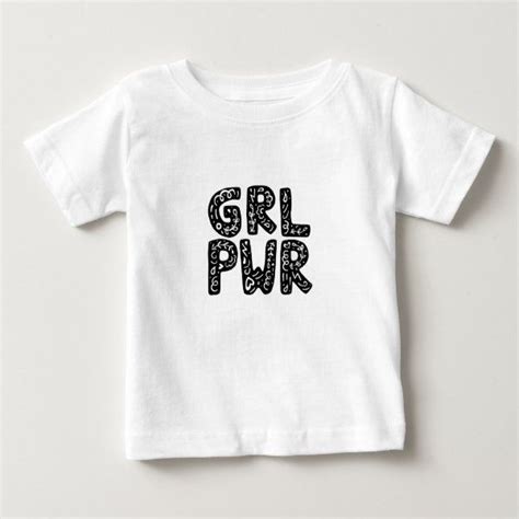 Grl Pwr Girl Power Typography Art Baby T Shirt Zazzle Printed