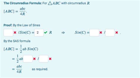 Solved The Circumradius Formula: For ABC with circumradius R | Chegg.com