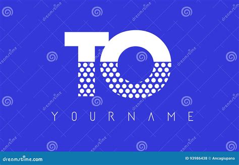 To T O Dotted Letter Logo Design With Blue Background Stock Vector