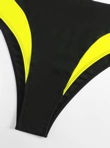 Shein Swim Serf Color Block Zip Front Bikini Swimsuit With Long Sleeve Swim Shirt Shein Usa