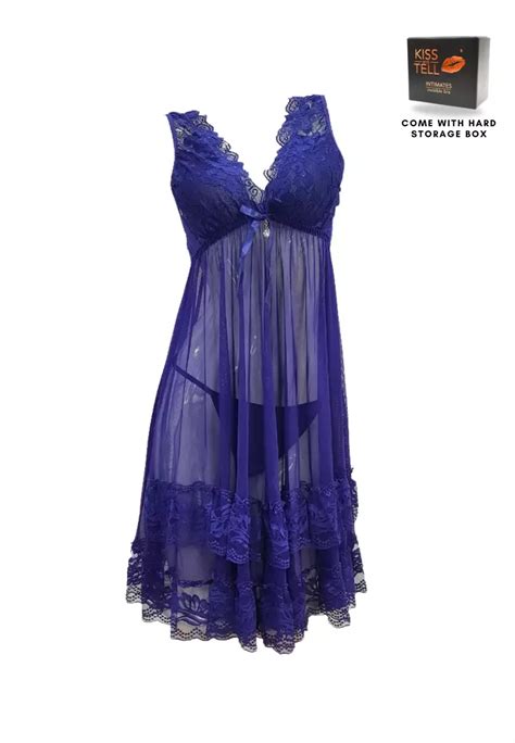 Kiss Tell Premium Malia Lingerie Corset Night Gown Nighties In Blue 2024 Buy Kiss Tell