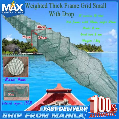 [Local seller+COD]5M Foldable Nylon Fishing Net Crab Crayfish Lobster ...