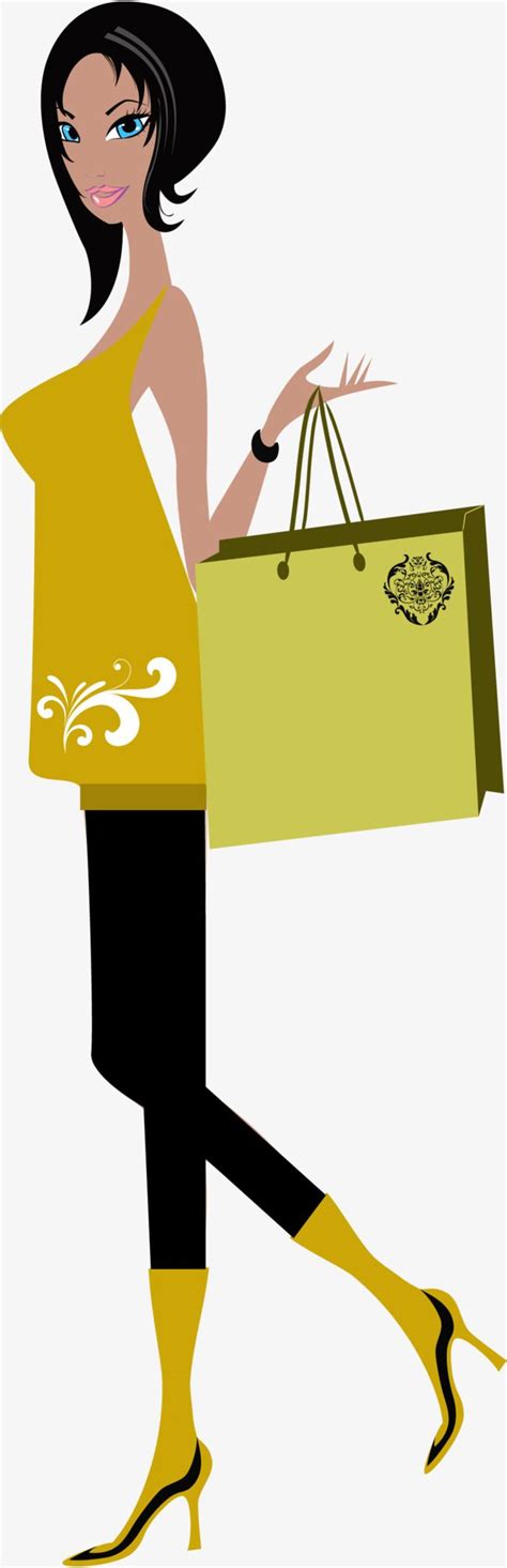 shopping cartoon woman png images shopping vector cartoon vector